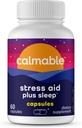 ストレスリリーフエイドプラス睡眠サポート - デストレス、リラックスして眠る - ビーガン - Melatonin、AshwagandhaとLテアニン - アンチストレスサポートビタミンサプリメント - 60カプセル