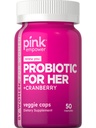 女性用PINKプロバイオティクス | 消化の健康サポートカプセルプラスクランベリー | 50 カウント | ベジタリアン・非GMO・グルテンフリーサプリメント