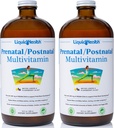 LIQUIDHEALTH Prenatal/Postnatal Multi Liquid Women's Multivitamin with Real Folate - Pre & Postnatal Vitamins for Before, During, After Pregnancy - アメリカ製, ビーガン, 砂糖フリー, Non-GMO (2 Pack)