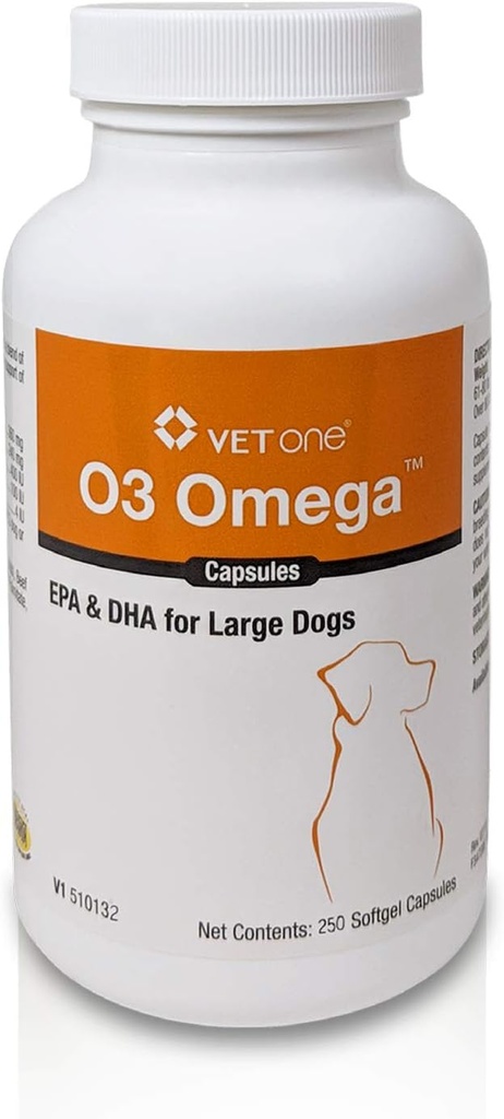 大きい犬のためのVetOne Omegaの柔らかいゲル-必須の脂肪酸サポート-皮及びコートの補足- 250のカプセル