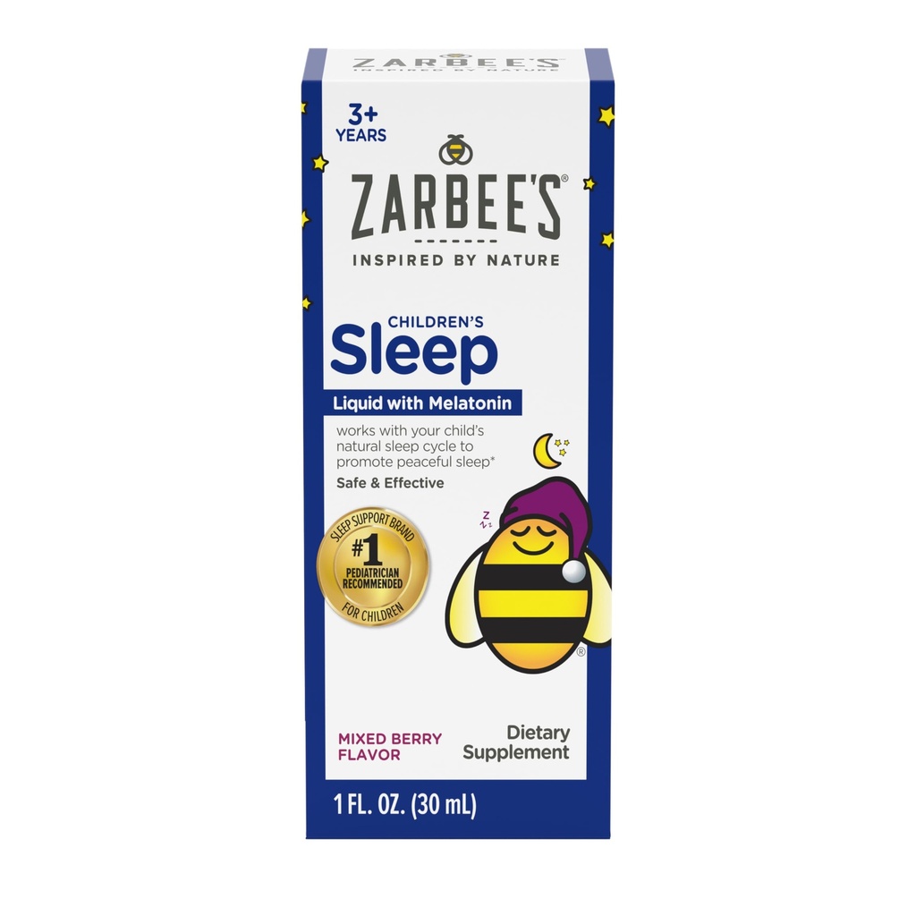 Zarbeeの子供のMelatoninの睡眠の補足の液体、1mgのMelatoninの薬物なし及び有効、子供のための自然な果実味を取ること容易な年齢3および上、1つのFのOzのびん