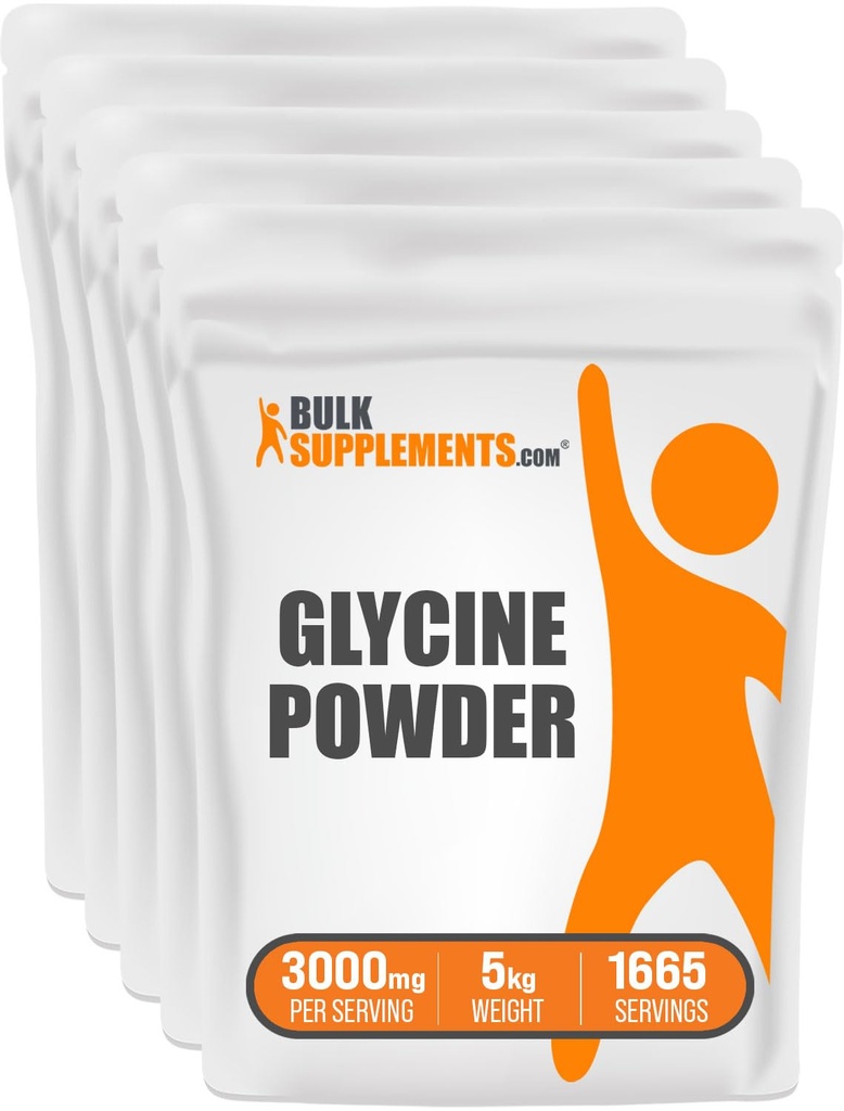 BulkSupplements.com グリシンパウダー - グリシンサプリメント、アミノ酸サプリメント - 不燃&グルテンフリー、サービングあたり3g、1kg(パッケージ 5)(11ポンド)