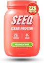 SEEQ 明確な蛋白質の粉- Watermelon 波- 25 のサービング- 22g 明確な乳しよう蛋白質の隔離剤-ゼロ砂糖- 0g 乳糖-アレルゲン友好的な- GLP1 サポート-骨の健康-筋肉ポストのワークアウトの回復