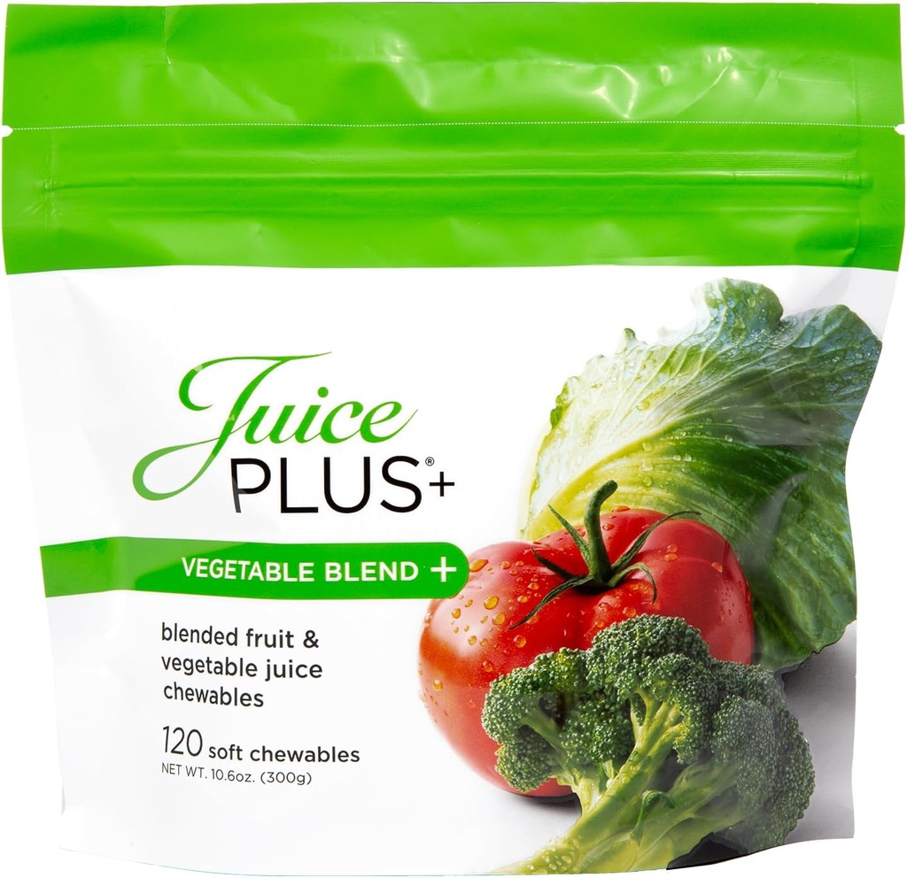 JuicePlus+ Vegetable Blend Soft Chews (Chewables) - Delicious Vegan Gummies with 11 Nutrient-Rich Vegetables for Daily Wellness! Boost Intake of Vitamins & More - For Kids & Adults - (1-mo, 30 Chews)