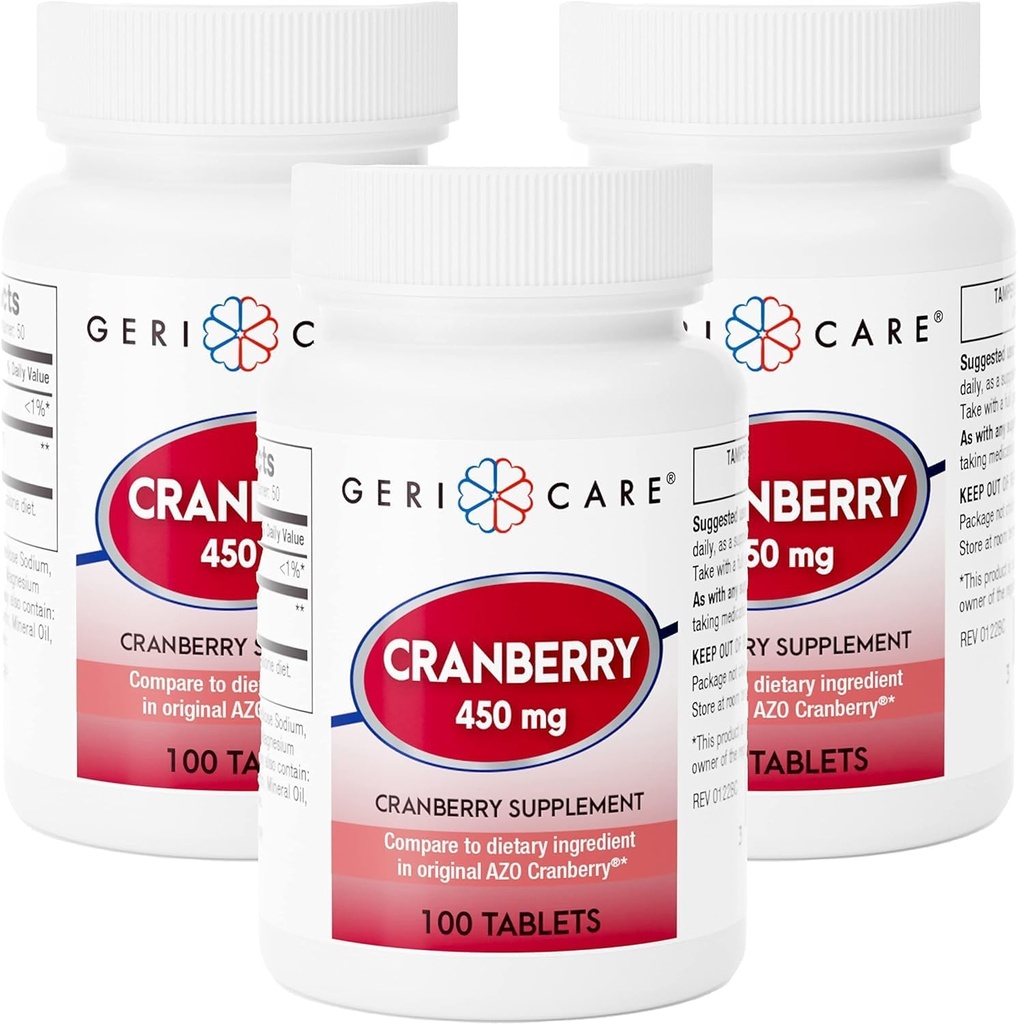GeriCareクランベリーサプリメント、100錠450mg (3)