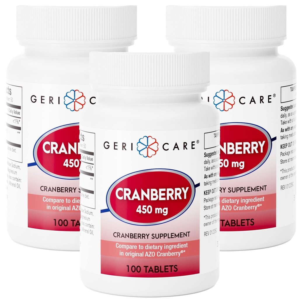 GeriCareクランベリーサプリメント、100錠450mg (3)