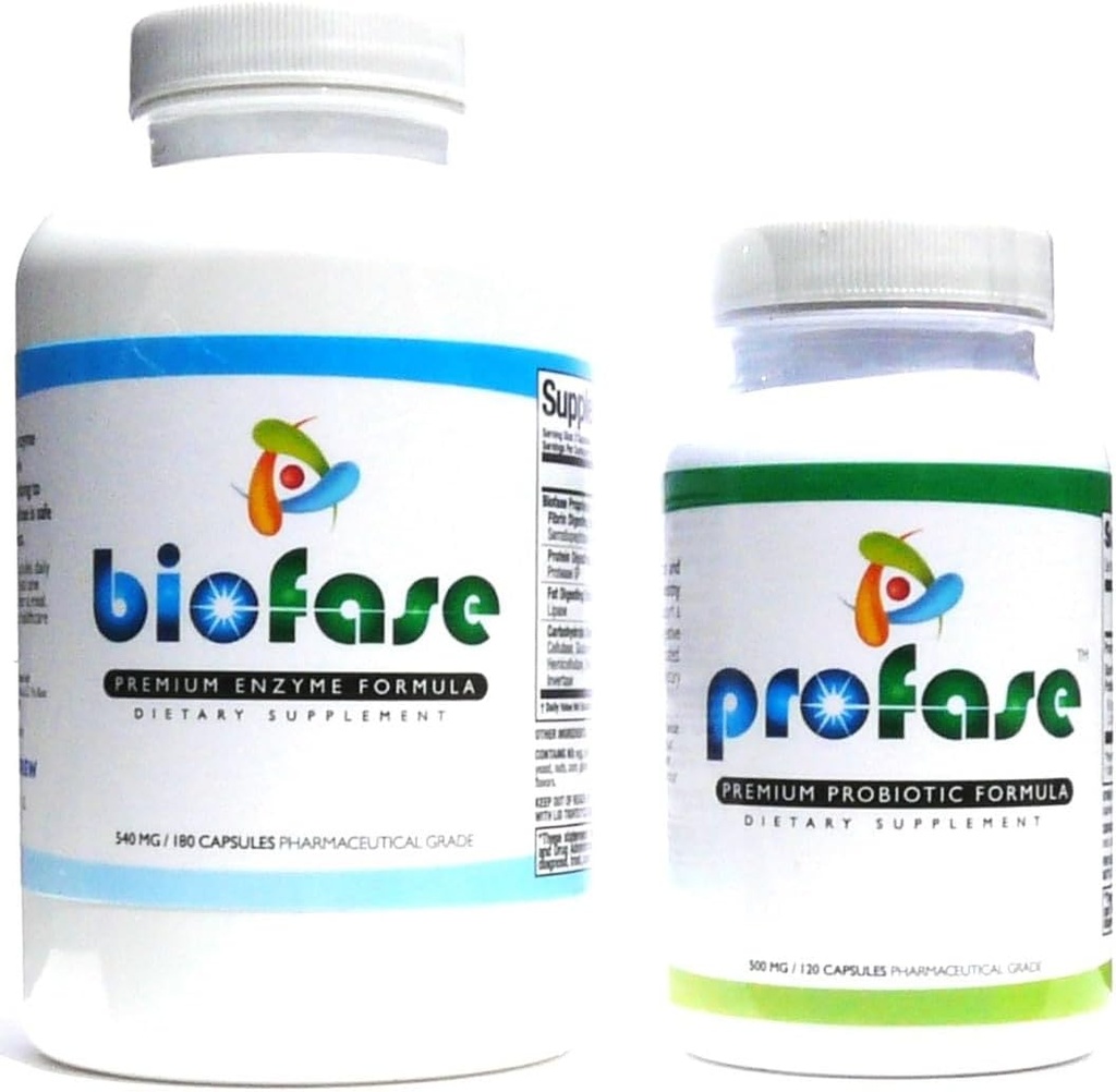 Biofase-Enzyme & Profase-Probiotic Kit - バイオフィルム防衛、サポート健康的な消化とあなたのフローラバランス - 大型キット