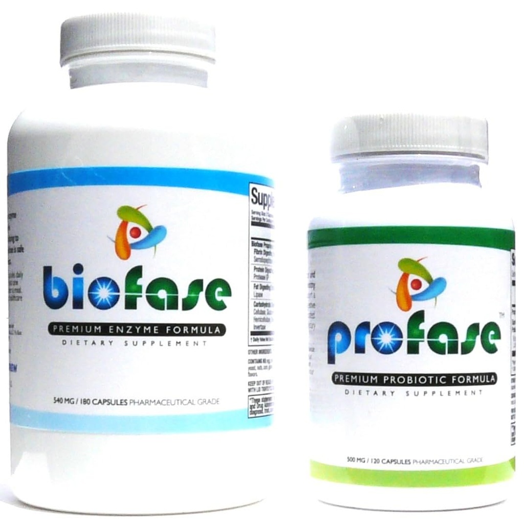 Biofase-Enzyme & Profase-Probiotic Kit - バイオフィルム防衛、サポート健康的な消化とあなたのフローラバランス - 大型キット