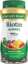 Nature's Bounty Biotin Gummy、ビタミンサプリメント、ヘルシーな髪、皮膚、爪、フルーツ風味豊かなグミー、1000 mcg、110 カウントをサポート