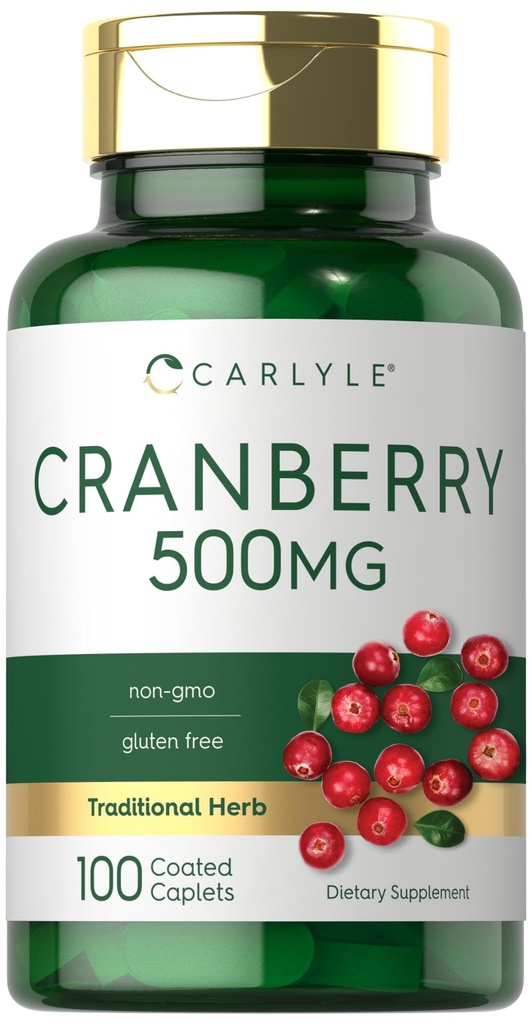 カルリールクランベリーパイル | 500mg | 100カプレット | Non-GMO、グルテンフリー 女性&男性向けサプリメント
