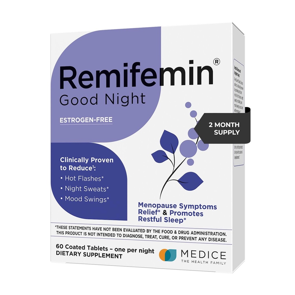Remifemin 良い夜 - 更年期症状の救済と休息サポート - 臨床的に実証済みの成分 - 更年期サプリメント - ブラックコホッシュ - エストロゲンフリー - ドイツ製 - 60錠