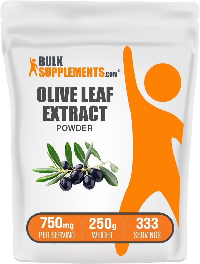 BulkSupplements.com オリーブリーフエキスパウダー - ハーブサプリメント、抗酸化物質、オリーブリーフパウダー - グルテンフリー、250g(8.8オンス)(パッケージ1)