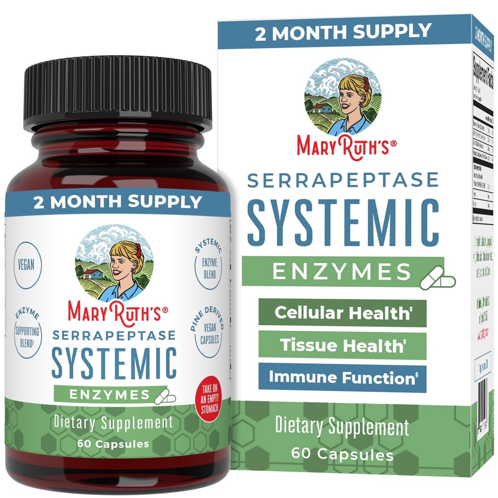MaryRuth Organics セルプターゼ酵素カプセル | 最大2ヶ月の供給 | 高効力下痢救済ピルの酵素サプリメント | 組織の健康と細胞の健康 | 完全菜食主義者の | グルテンフリー | 60 カウント