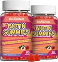 毛の成長のための2つのパックのBiotinのグミー 10000のmcgの毛皮および爪の霧の酸、ビタミンA、B、C、E及びDの女性の及び人のためのビーガン ビオチンのビタミン、120のグミ