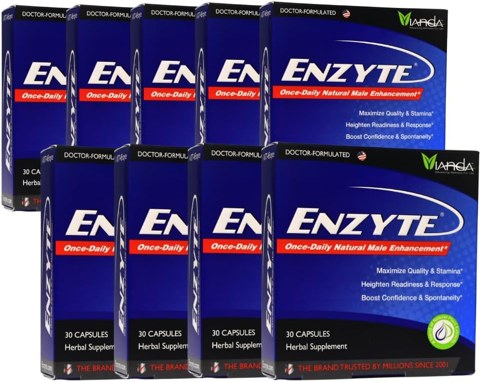 Enzyte® Natural Male Enhancement Bundle for Quality and Stamina with Asian Ginseng, Ginkgo Biloba, Grape Seed Extract, Horny Goat Weed - 9 Pack Bundle