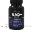 女性と男性のためのエイジレス NAD + サプリメント | 300mg ニコチンアミド リボシド 塩化物 | アンチエイジングのための栄養補助食品 | エネルギー、フォーカス、スタミナ、脂肪代謝と認知機能をサポートしています – 90 カプセル