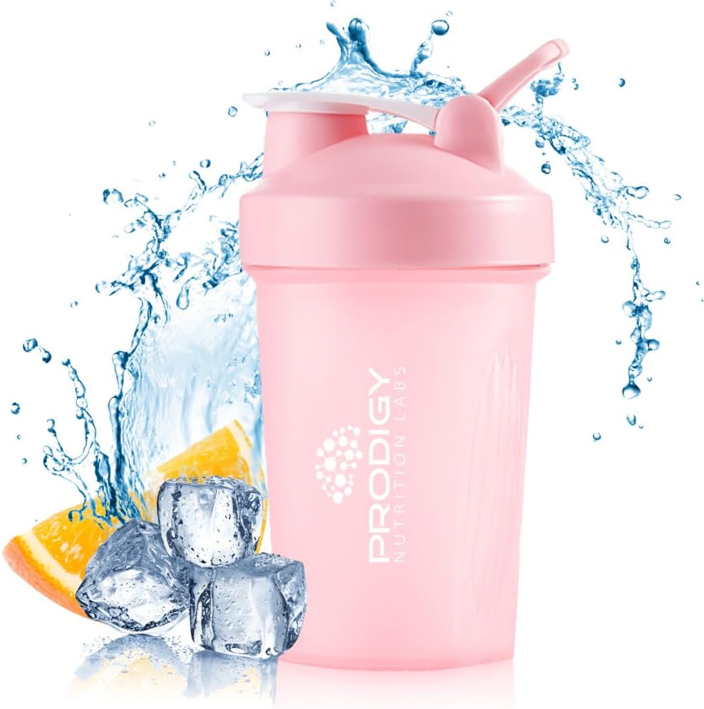 Prodigy Nutrition Labs Premium Shaker Bottle Perfect for Protein Shakes and Pre Workout -14 Ounce (Pink) - プロダギー栄養ラボ