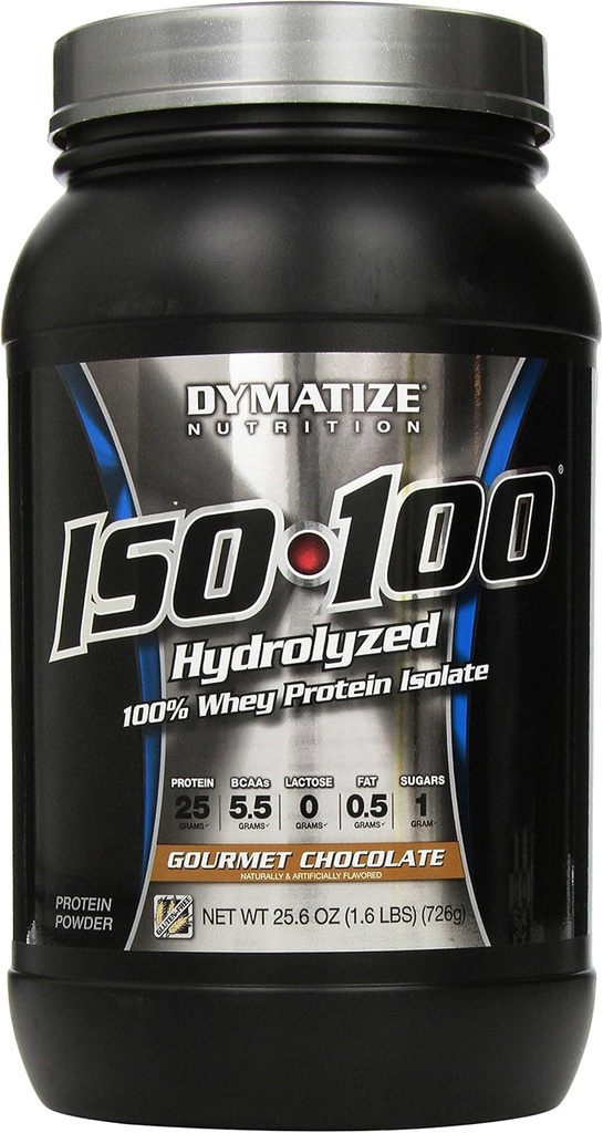 Dymatize ISO 100 Whey Protein Powder with 25g of Hydrolyzed, Chocolate, 1.6 Pound (Pack of 1), 25.6 Ounce