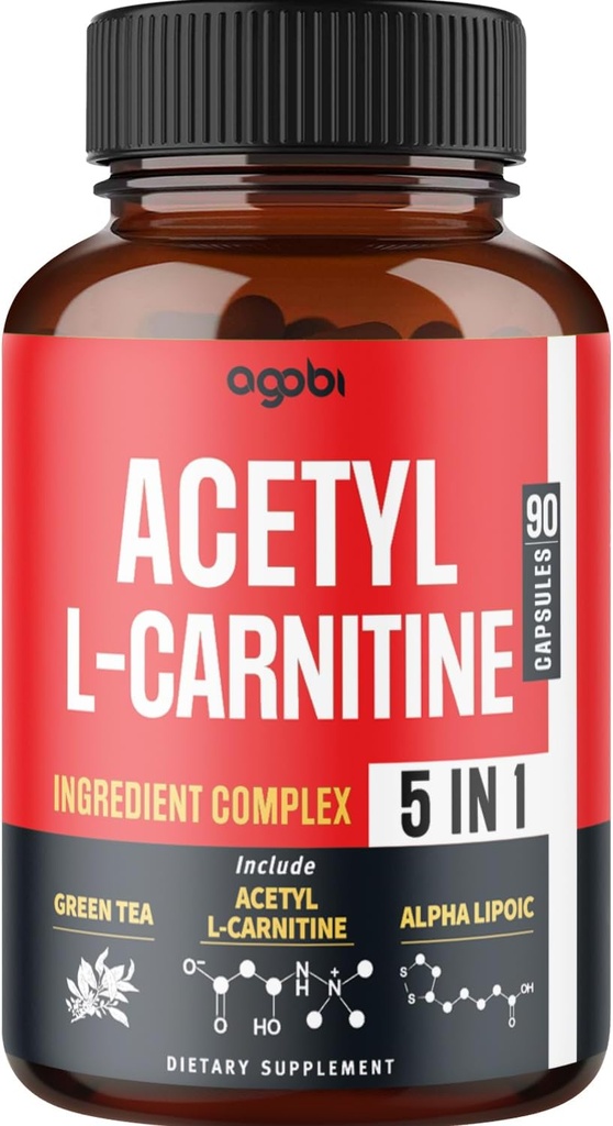 アセチルL-カルニチンサプリメント - 2600mg 3ヶ月 - アルファリポ酸、グリーンティー、グリーンコーヒー豆&ラズベリーケトンとブレンド - メモリ&脳の健康サポート、非GMO - 90ビーガンカプセル
