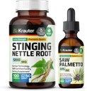 BIO KRAUTER Stinginging Nettle 100 カプセル & ソー Palmetto Tincture 2 Fl. Oz.