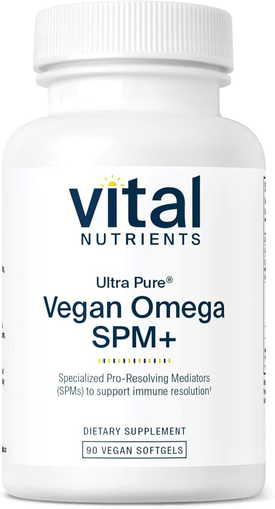 Vital Nutrients Ultra Pure® ビーガンオメガSPM + | 完全菜食主義者(SPM) オメガ3サプリメント | マイナージョイント不快感救済* | グルテン、酪農、大豆フリー、非GMO | 90 ミニソフトゲル