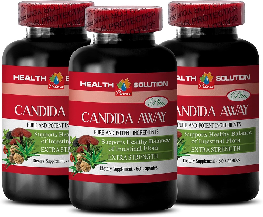 免疫サポートサプリメント - Candida Away Plus - Candida Digestive - Candida Cleanse Extra Strength - Digestive Pill - Candida Cleanse for Women and Men - Candida Overgrowth - 3 Bottles 180 Capsule