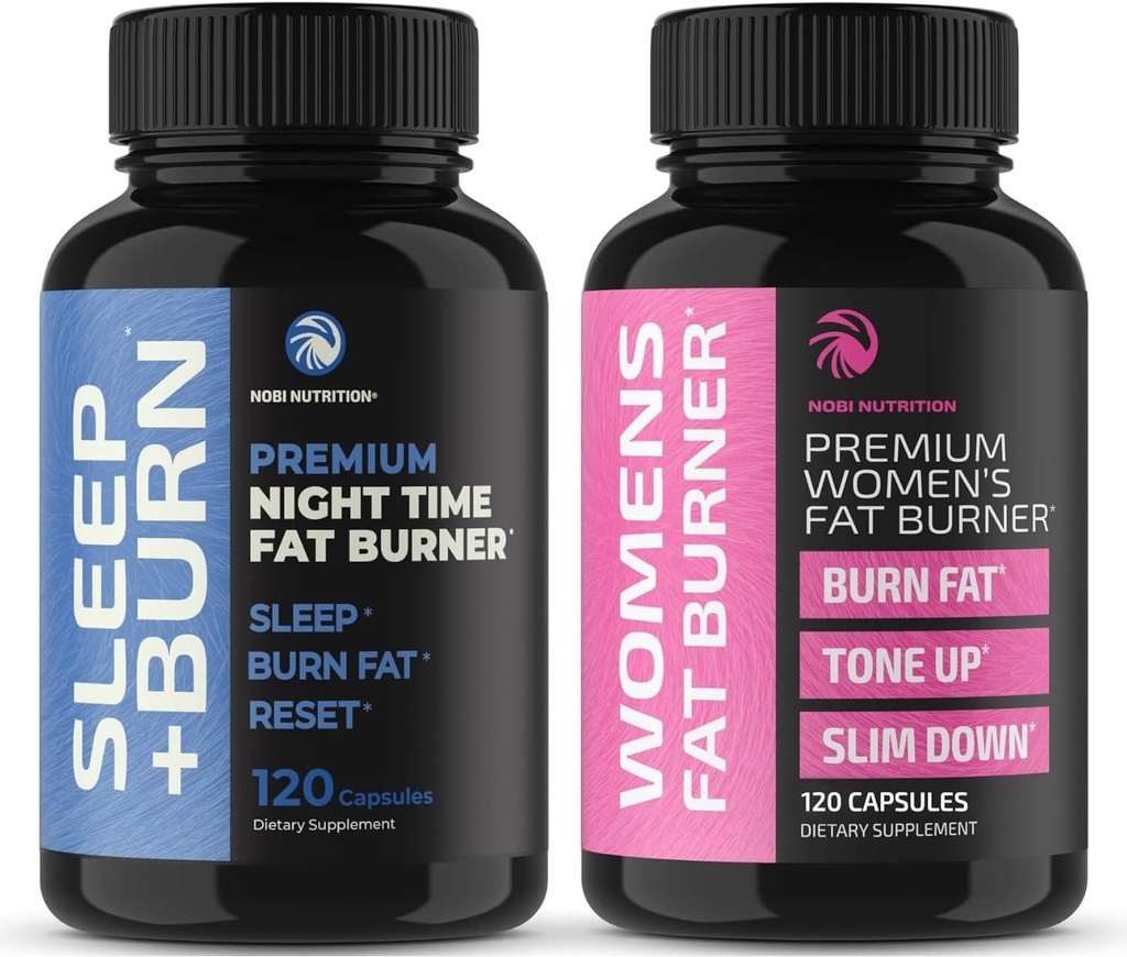 Nobi Nutrition DayとNight Time Fat Burnerは、女性のためにバンドル | サーミゲンラズベリーケトンによる24 / 7減量 | 食欲抑制剤、代謝ブースター、およびベリー脂肪減力剤 | 各120カウント