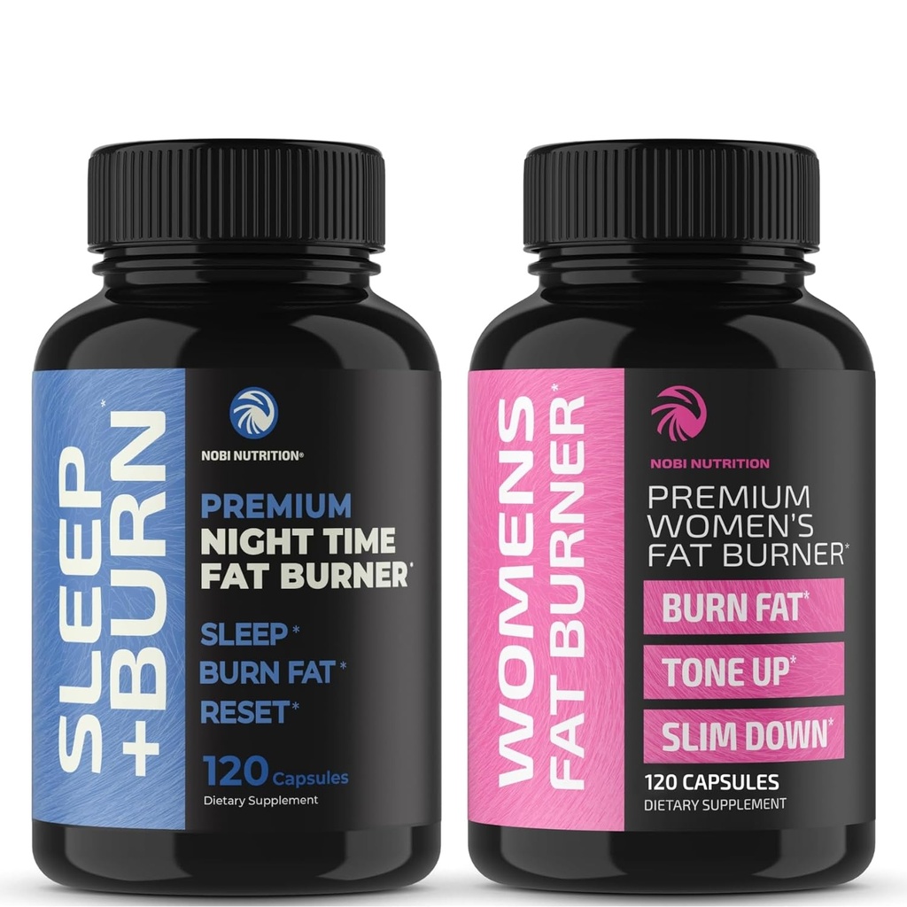 Nobi Nutrition DayとNight Time Fat Burnerは、女性のためのバンドル | サーミゲンラズベリーケトンの24 / 7減量 | 食欲抑制剤、代謝ブースター、およびベリー脂肪減力剤 | 120カウントそれぞれ