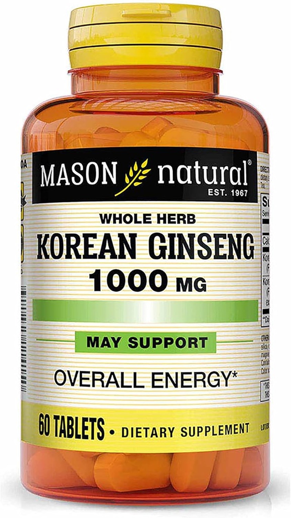 Mason Vitamins Mason Korean Ginseng 1000mg Tablets