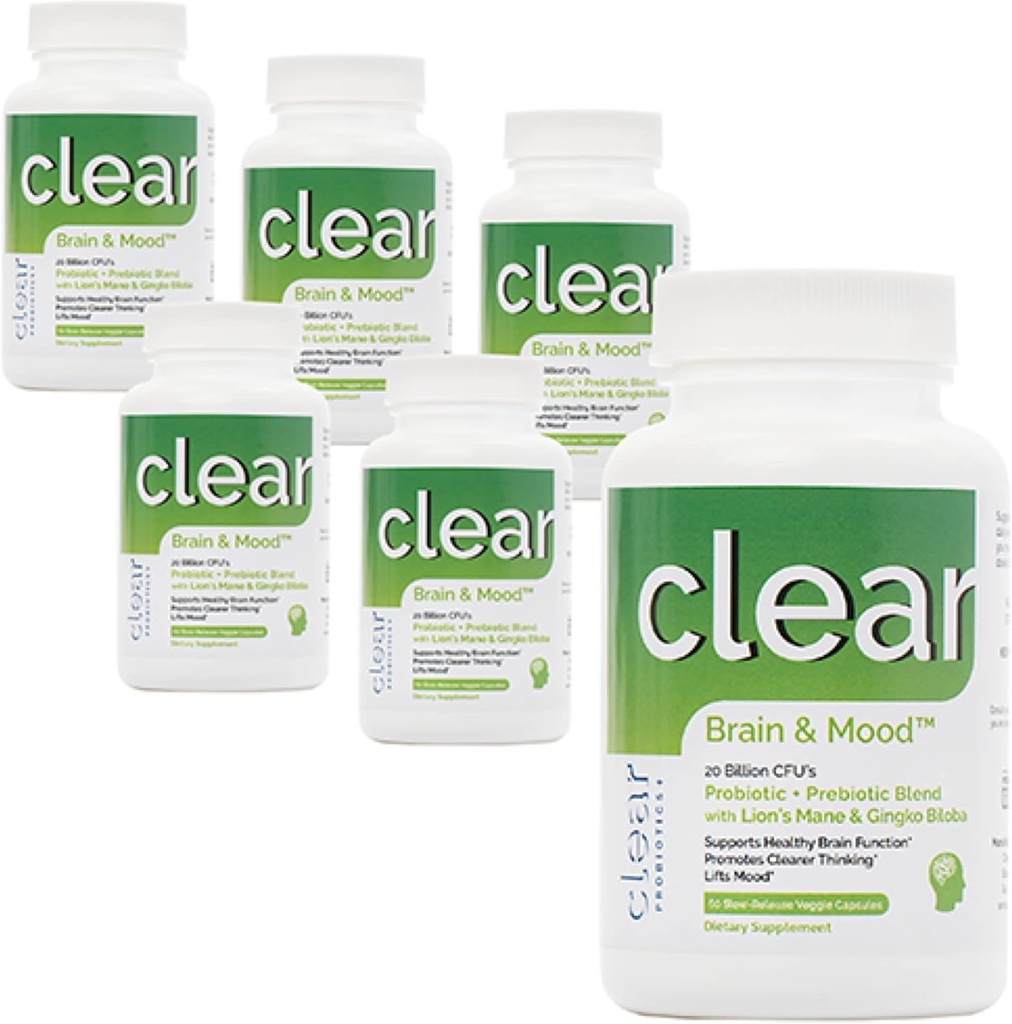 記憶、脳の霧、焦点、気分及び集中及び認知機能のための頭脳の補足 - ライオンのマネはGinkgo Biloba及び2つのプロバイオティックの緊張と過給しました(360の計算- 6か月の供給)