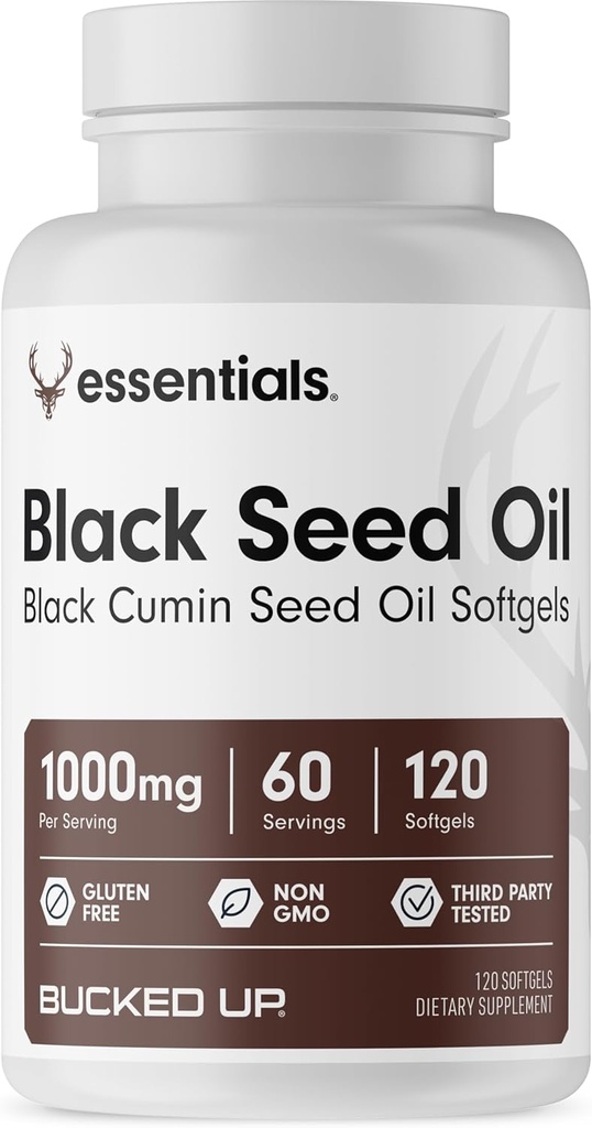 ブラックシードオイル1000mg/サービング(ブラックカミンシードオイル)エッセンシャル(60サービング、120Softgels)
