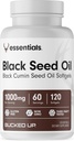 ブラックシードオイル1000mg/サービング(ブラックカミンシードオイル)エッセンシャル(60サービング、120Softgels)