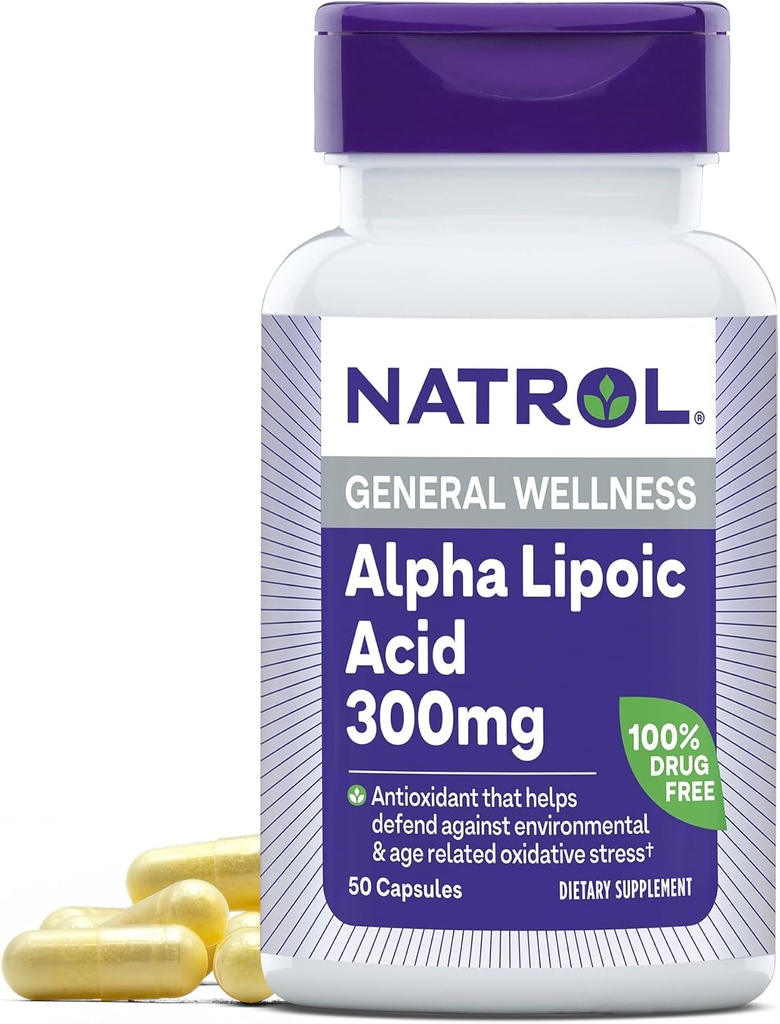 Natrolアルファリポ酸300のmgの総ウェルネスのための食事療法の補足、50のカプセル、50日の供給