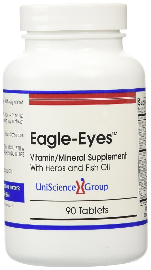 イーグルアイ、500のmg Omega 3の魚油、ルテイン、ゼアキサンチン、ビルベリーのフルーツのエキス、ビタミンA、C、E、亜鉛、NAC、タウリン、90のタブレットが付いている最適視野の健康