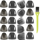 20Packs小さい6mmの補聴器は開いた適合BTEの健全なアンプPSAPのキットの見えない(小さい)のためのGNのResoundのためのスモーキーな灰色の先端を1つのブラシで動かします