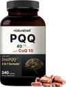 NatureBell PQQQ 40mg/CoQ10、240カプセルを添える | アクティブ・ピロロキノリン・キノン、高度にBioavailable ZenPQQ+ フォーミュラ - 心、脳、およびミトコンドリアの健康を促進 - 非GMO
