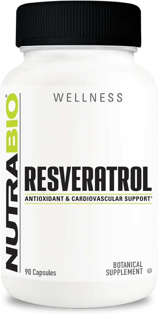 NutraBio Resveratrol の補足、500mg - 自由な放射状およびサポート健康な老化、90 カプセルを戦うのを助ける自然な酸化防止剤