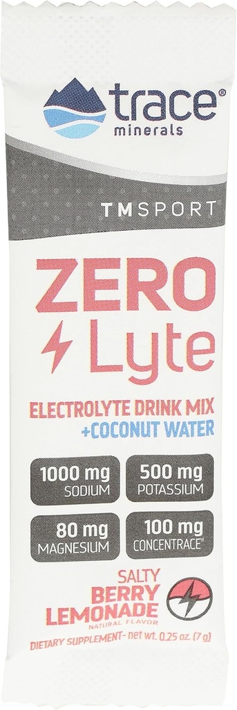 Trace Minerals Research ソルティ・ベリー・レモネード・ゼロリート SGL、0.25 Oz