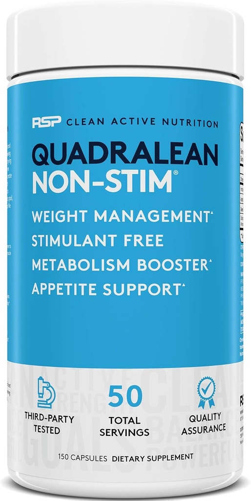 RSP栄養QuadraLean - 興奮剤の自由な重量管理、Metabolism Booster、エネルギー及び食欲サポート - CLA、L-Carnitine、緑茶のエキス、非刺激方式、50のサーブ(包装5月Vary)
