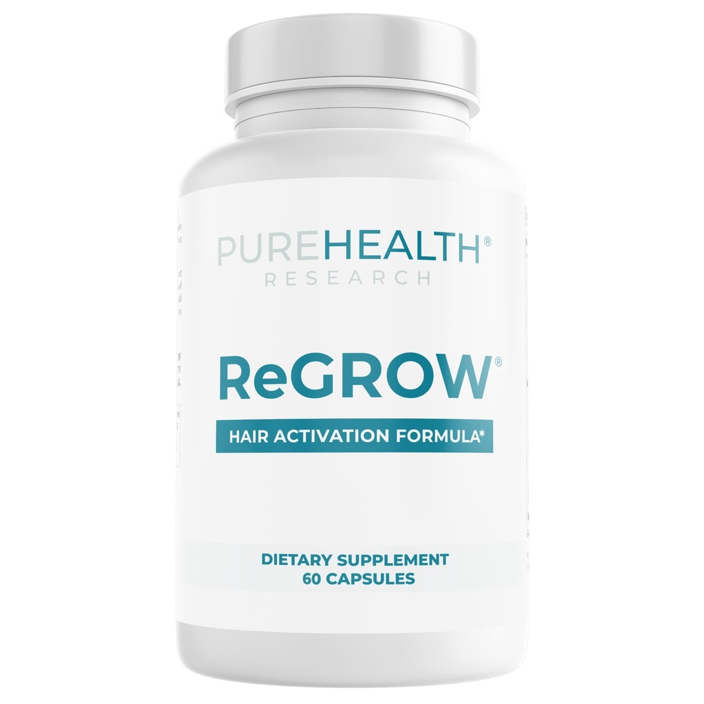 PUREHEALTH RESEARCH ReGrow - 毛の成長のビタミン - 鋸パルメット、ビオチン、コラージュン、亜鉛、鉄、ヨウ素、セレン及び多く - 女性及び人のための毛の補足 - 60のカプセル