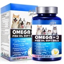 Omega-3 犬のための魚油, Omega 3 EPA と魚油 & DHA は、犬の季節アレルギー救済をサポート, 免疫機能を強化します。, 炎症の軽減とコートの健康を促進します。, ペットサプリメント - 120 ソフトジェル