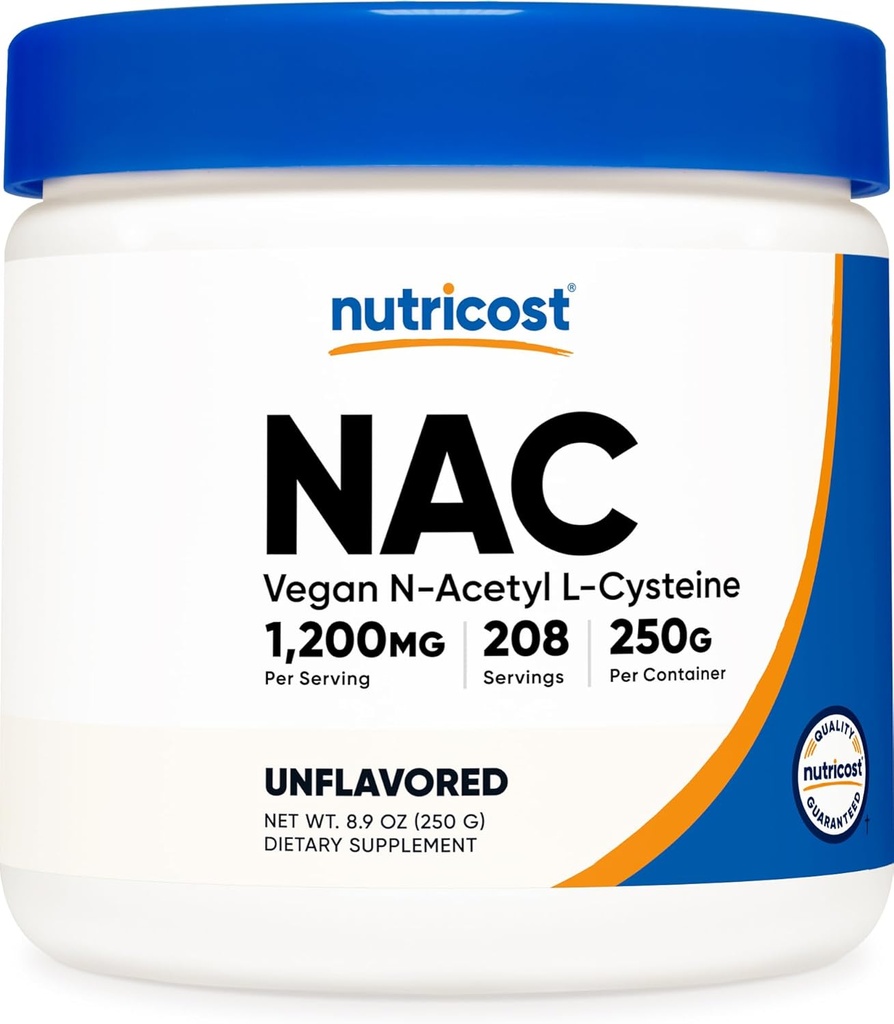 Nutricost N-アセチルL-Cysteine(NAC)パウダー250グラム - ビーガンNAC、非GMO、グルテンフリー