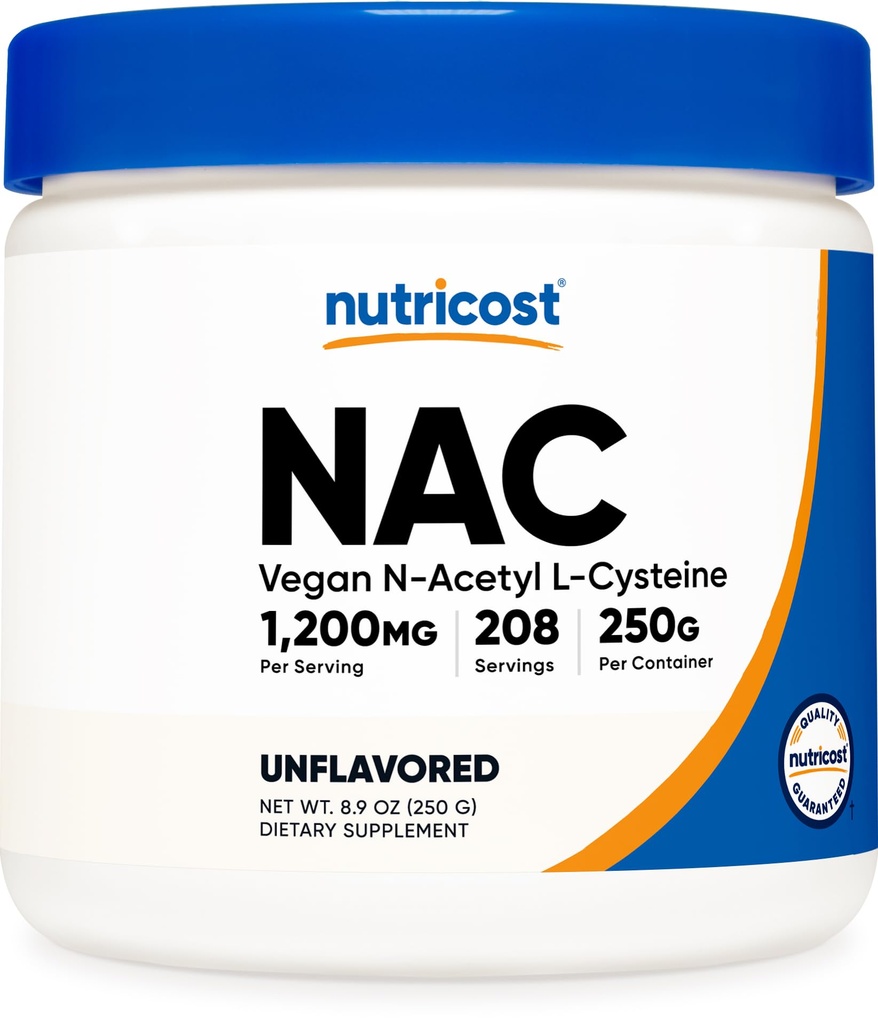 Nutricost N-アセチルL-Cysteine(NAC)パウダー250グラム - ビーガンNAC、非GMO、グルテンフリー