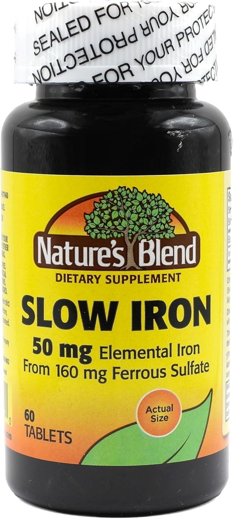 Nature's Blend Slow Iron 50 mg (160 mg) Slow Fe® 60錠と比較して