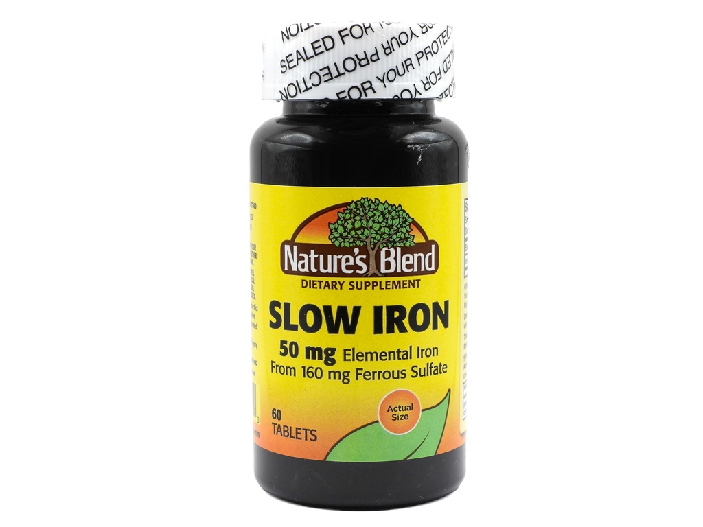 Nature's Blend Slow Iron 50 mg (160 mg) Slow Fe® 60錠と比較して