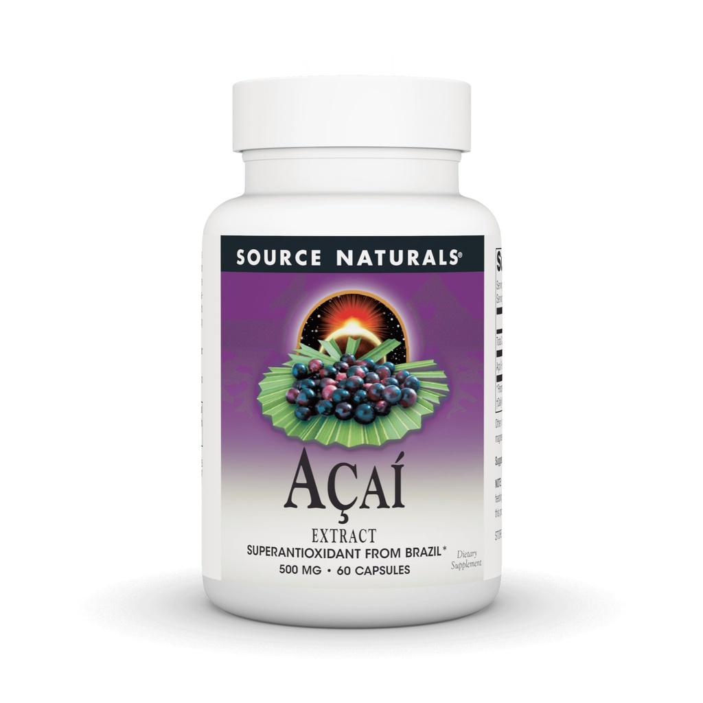 源のNaturalsのアサイのエキス、ブラジル* - 500 Mg - 60のカプセルからのSuperantioxidant