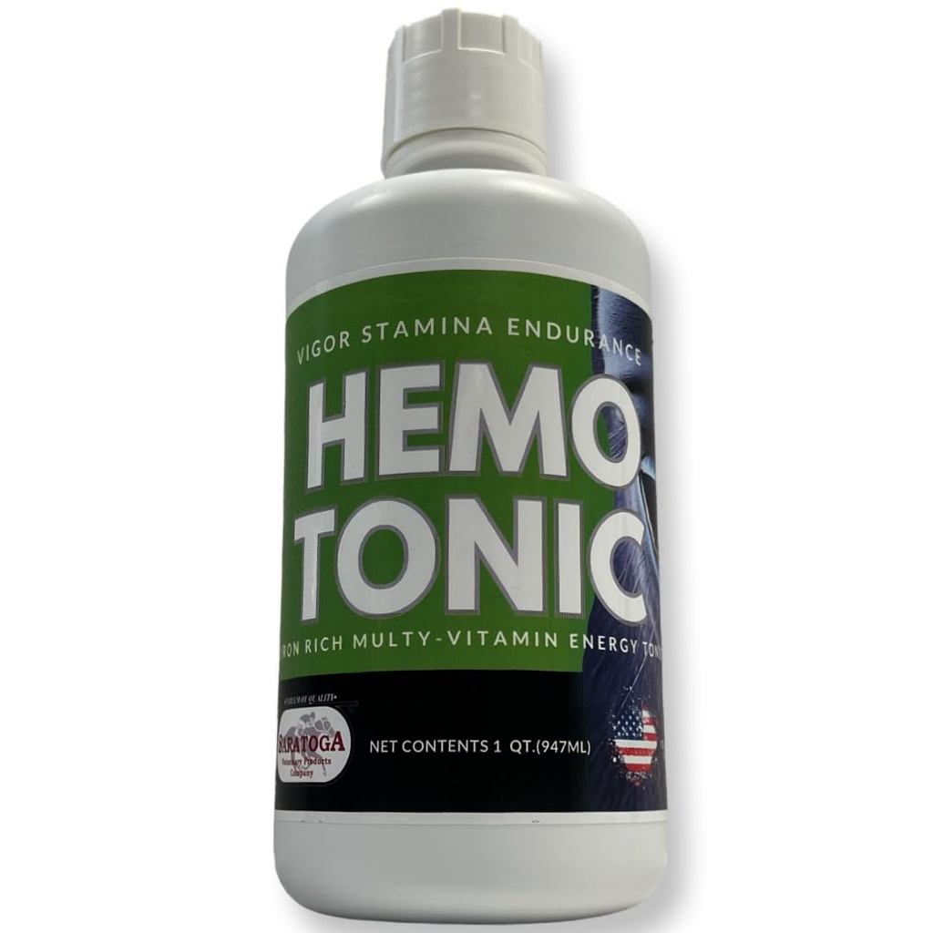 Hemotonic - アイアンリッチマルチビタミンエネルギートニックパワーパック血液ビルダー&サラトガ獣医製品(1 Qt)による馬のためのエネルギー再生装置
