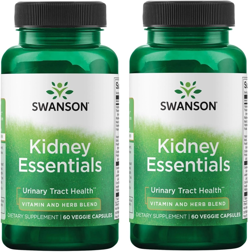 Swanson Kidney Essentials 60 Veg Capsules (2 Pack)