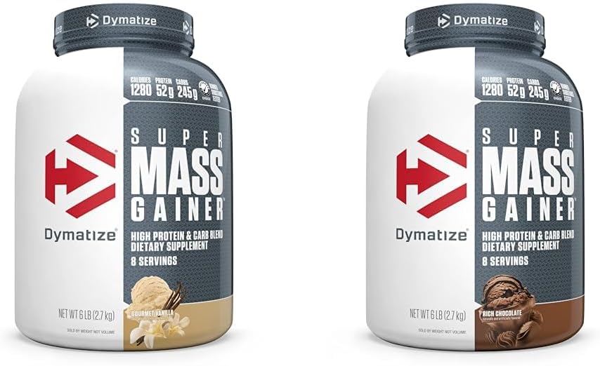 Dymatize の極度の固まりの利益蛋白質の粉 52g 蛋白質 1280 カロリー 6 ポンドのグルメのバニラ及び豊富なチョコレート(パッケージ 2)