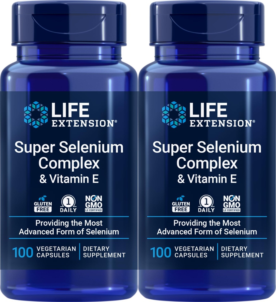 ライフエクステンションスーパーセレンコンプレックス200mcg&ビタミンE、100ベジーキャップ(パッケージ2)
